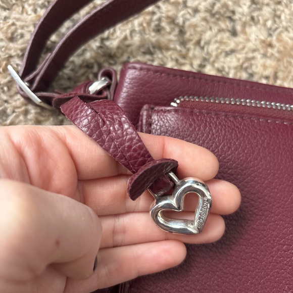 Brighton Barbados Burgundy red genuine leather crossbody travel organizer wallet - Picture 2 of 9